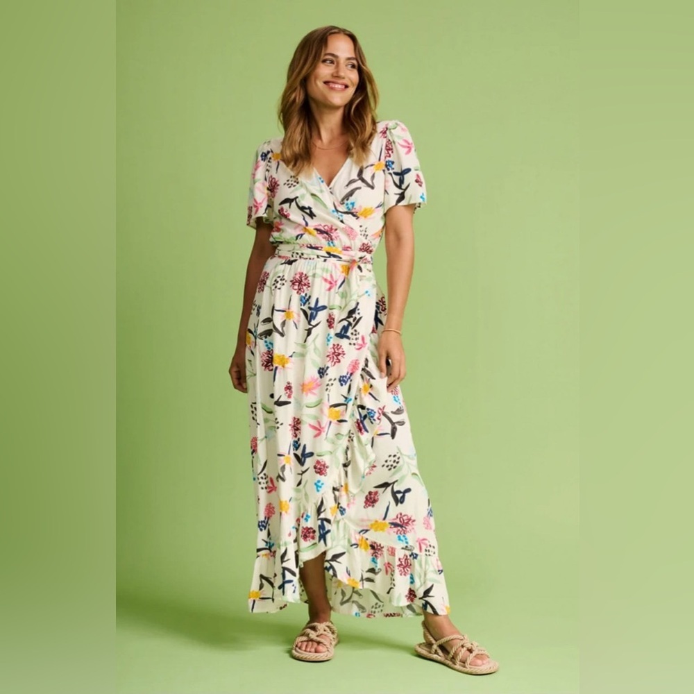 POM Amsterdam Wrap Dress in Garden Bloom EU 34